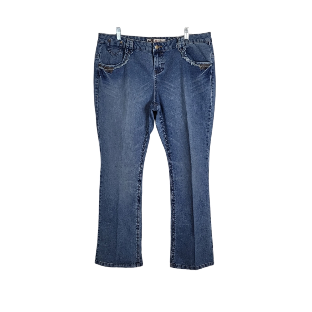 Mecca femme women's boot cut blue jeans size 16W